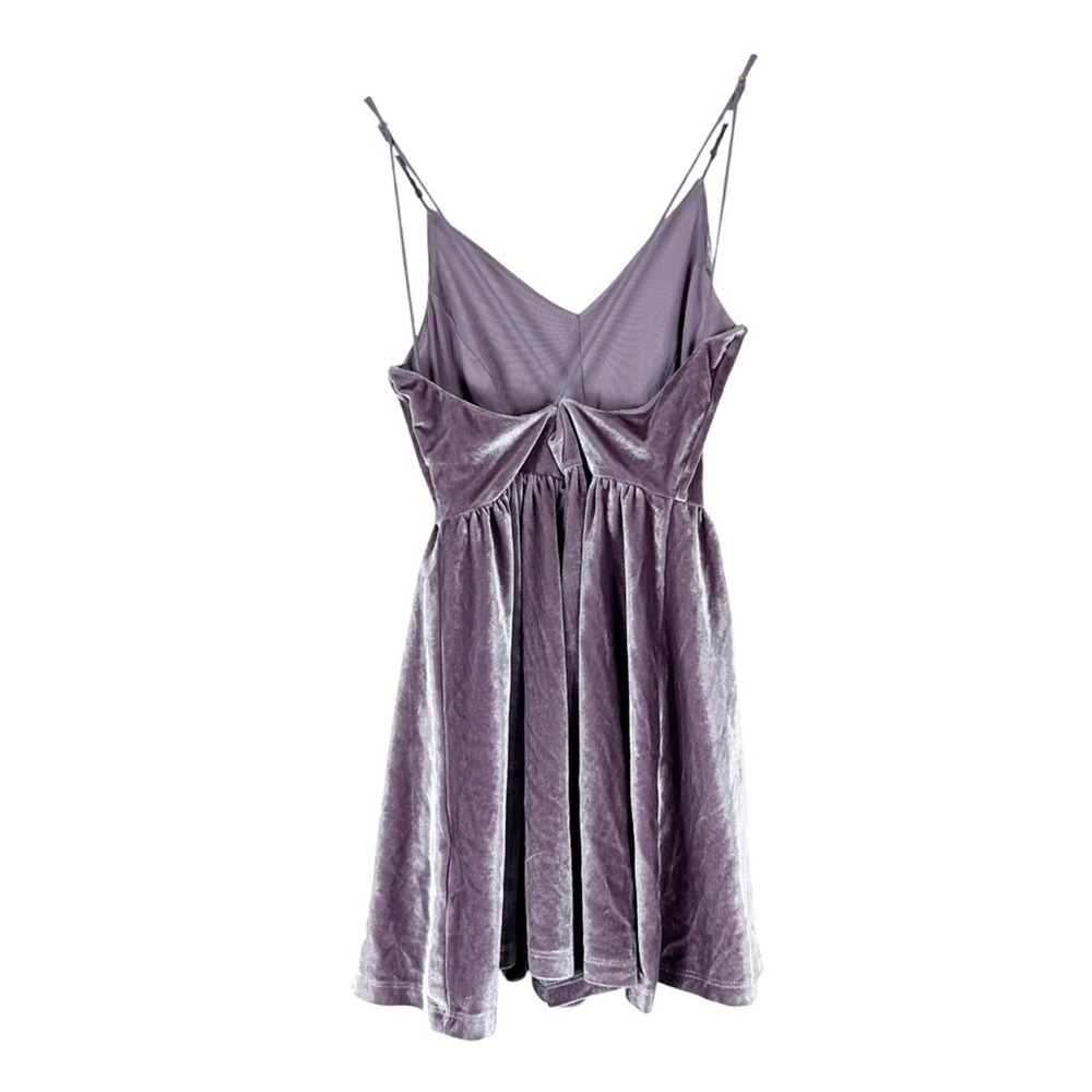 Silence + Noise Coquette Velvet Romper Mauve Pink Fit and Flare Romantic Size S - Picture 4 of 6